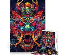 Rompecabezas japonés Yokai neón de 1000 Piezas para Adolescentes Ayuda a Mejorar la Memoria Diseño Divertido y Relajante Regalo Elegante (50x75cm)