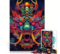 Rompecabezas japonés Yokai neón de 1000 Piezas para Adolescentes Ayuda a Mejorar la Memoria Diseño Divertido y Relajante Regalo Elegante (50x75cm)