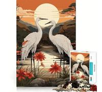 Rompecabezas japoneses de grullas Naturales para Adolescentes, 1000 Piezas, fortalece la Memoria, Alivia la tensión, Borde Liso, Sorpresa navideña (50x75cm)