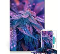 Rompecabezas Jardín de Cannabis Morado para Adultos 1000 Piezas Juguete de Lógica Fina Relajante Casual Bordes Limpios Pieza de Bellas Artes (38x26cm)