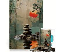 Rompecabezas Jardín Zen Atardecer para Adultos 1000 Piezas Juego para Estimular la Mente Piezas de Encaje Preciso Actividad Relajante para Grupos en Interiores (50x75cm)