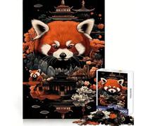 Rompecabezas Jardín Zen del Panda Rojo para Adolescentes, 1000 Piezas, Estimula la Memoria, Relaja, Suave, Corte Ligero, Regalo Elegante (50x75cm)