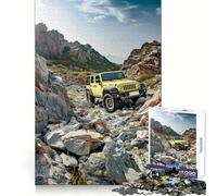 Rompecabezas Jeep Todoterreno Amarillo de 1000 Piezas para Adolescentes Agilidad Mental Pasatiempo Relajante Ensamble Seguro Regalo Ideal de Navidad (38x52cm)