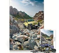 Rompecabezas Jeep Todoterreno Amarillo de 1000 Piezas para Adolescentes Entrenamiento Mental, Escape Consciente, Bordes definidos Regalo de Temporada (38x26cm)