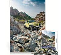 Rompecabezas Jeep Todoterreno Amarillo para Adultos, 1000 Piezas, Ejercicio Mental, Ocio Consciente, Cierre Seguro, (50x75cm)