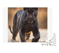 Rompecabezas Jigaw de 1000 Piezas de Black Panther Corriendo. Black Panther Caminando. Adultos de 12 años en adelante. Juego Educativo. Difícil. Reto .38x26cm.