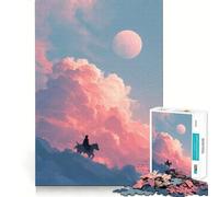 Rompecabezas Jinete en el Cielo con Nubes de 1000 Piezas para Adultos Juguete Inteligente para Toda la Familia Obra de Arte de Corte preciso (38x26cm)