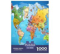 Rompecabezas Juego Mapa político de Europa Puzzles De Madera Regalo para Niños Challenge Puzzle Geografía Juego Familiar 1000 Piezas Puzzles para Adultos Y Niños 38x26cm/1000pcs