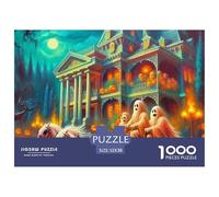 Rompecabezas Jumbie Pumpkins de 1000 Piezas para Adultos: Carruaje con Figuras Cerca de la mansión encantada para Toda la Familia. Regalos para Mujeres y Hombres. 52 x 38 cm (1000 Piezas).