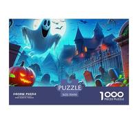Rompecabezas Jumbie Pumpkins para Adultos de 14 a 99 años: Fantasma en un Cementerio embrujado, Juego Educativo para decoración del hogar y Regalos, 70 x 50 cm/1000 Piezas