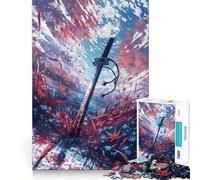 Rompecabezas Katana de Crimson Shore de 1000 Piezas para Adolescentes Juguete cognitivo Ocio Suave Ensamblaje de Patrones Pieza de Arte 38x52cm