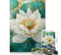 Rompecabezas Kintsug de 1000 Piezas con diseño de Flor de Loto Blanca para Adolescentes Ideal para Hacer Ejercicio, Practicar Ocio y como Regalo de cumpleaños (50x75cm)