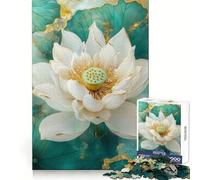 Rompecabezas Kintsug de Flor de Loto Blanca para Adultos, 1000 Piezas, Ejercicio Mental, Entretenimiento Tranquilo, tamaño (38x26cm)