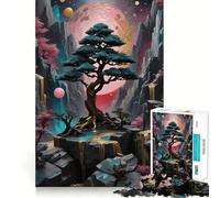 Rompecabezas Kintsugi de 1000 Piezas con diseño de árbol de montaña para Adultos Juego de ingenio para relajar la Mente Bordes Afilados Regalo Premium (38x52cm)