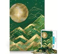 Rompecabezas Kintsugi de 1000 Piezas con Puesta de Sol en la montaña para Adolescentes Ayuda a Mejorar la Memoria Diseño Divertido y Relajante Regalo Elegante (38x26cm)