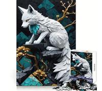 Rompecabezas Kintsugi de 1000 Piezas de White Wolf para Adolescentes: Desarrollo de la lógica, pasatiempo Relajante, ensamblaje preciso, excelente (38x52cm)