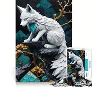 Rompecabezas Kintsugi de 1000 Piezas de White Wolf para Adultos Juego para ejercitar la Mente Encaje Huecos Actividad Relajante para desconectar (38x26cm)