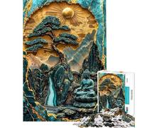 Rompecabezas Kintsugi de 1000 Piezas Reflejo Divino para Adolescentes Ideal para la diversión Familiar la interacción Entre Padres e Hijos cumpleaños y Navidad 50x75cm