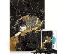 Rompecabezas Kintsugi de Gato durmiendo, 1000 Piezas para Adolescentes, Juguete para estimular la lógica, Juego Relajante, Arte de Borde Premium, Coleccionable 50x75cm