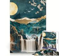 Rompecabezas Kintsugi de Paisaje con Cascada para Adultos, 1000 Piezas, Intelectual, de Habilidad, Relajante, Divertido, Ideal para Regalar (38x52cm)