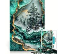 Rompecabezas Kintsugi de Paisaje nevado Sereno de 1000 Piezas para Adolescentes Juguete Intelectual para Disfrutar en Familia Corte de Calidad (50x75cm)