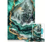 Rompecabezas Kintsugi de Paisaje nevado Sereno de 1000 Piezas para Adolescentes Juguete Intelectual para Disfrutar en Familia Corte de Calidad (38x26cm)