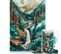 Rompecabezas Kintsugi del río Yellowstone de 1000 Piezas para Adultos Entrenamiento Cerebral Divertido,Corte Limpio,componentes Resistentes,Actividad Relajante para la Mente (38x52cm)