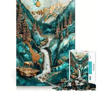 Rompecabezas Kintsugi del río Yellowstone para Adolescentes,1000 Piezas,Juego para desarrollar la Mente,Cortado con láser para un Tiempo de relajación Ejercicios mentales en casa (50x75cm)