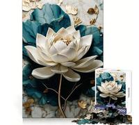 Rompecabezas Kintsugi Loto Blanco de 1000 Piezas para Adultos Evoca Recuerdos, Potencia, luz, Disfrute, Bordes precisos Regalo significativo (38x52cm)