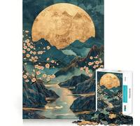 Rompecabezas Kintsugi Paisaje de Sakura para Adultos, 1000 Piezas, Rompecabezas Mental, pasatiempo Relajante, ensamblaje de imágenes, Regalo Encantador (50x75cm)