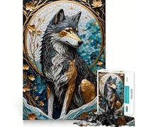 Rompecabezas Kintsugi Wolf Gold para Adultos,1000 Piezas,Juego para estimular la Mente,Piezas de Ajuste preciso y sin Costuras,Actividad Relajante para Grupos en Interiores (38x52cm)