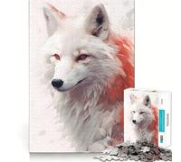 Rompecabezas Kitsune de Zorro Blanco japonés de 1000 Piezas para Adolescentes, con Bordes firmes y Memoria de Forma, para Jugar en casa o exhibir en la Pared (50x75cm)