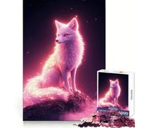 Rompecabezas Kitsune Rosa de 1000 Piezas para Adolescentes, Juguete de Tren lógico, Ligero y Relajante, de Corte Suave, decoración de Pared (50x75cm)