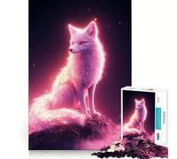 Rompecabezas Kitsune Rosa de 1000 Piezas para Adultos Juguete para el hogar Disfrute de un Corte Fino Regalo Ideal para Papá Noel (38x26cm)