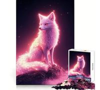 Rompecabezas Kitsune Rosa de 1000 Piezas para Adultos Juguete para el hogar Disfrute de un Corte Fino Regalo Ideal para Papá Noel (38x26cm)