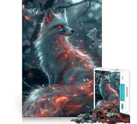 Rompecabezas Kitsune Sakura Blanco 1000 Piezas Entrenamiento Mental Divertido Corte Limpio Componentes Resistentes Entretenimiento Cautivador para Interiores Acogedores (38x26cm)