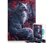 Rompecabezas Kitsune Sakura Blanco de 1000 Piezas Juguete Creativo para desarrollar la Habilidad componentes Resistentes y de Corte Limpio Ideal para Viajar Juego Mental Regalo (38x52cm)