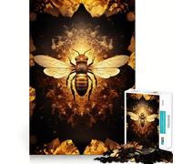 Rompecabezas La Abeja Dorada de 1000 Piezas para Adultos, Juguete de lógica Fuerte, Alivio de la ansiedad, Borde Transparente, Regalo para Festivales 38x52cm