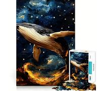 Rompecabezas La Ballena en Las Estrellas para Adultos 1000 Piezas Entrenamiento Mental Piezas sin Rebabas Corte Limpio Actividad para Compartir en Familia (38x26cm)