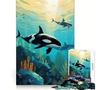 Rompecabezas La bandada de orcas para Adolescentes, 1000 Piezas, para desarrollar la Memoria, Tiempo Libre, Bordes limpios, un Regalo Encantador 38x52cm