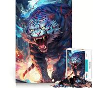 Rompecabezas La Furia del Tigre Blanco para Adolescentes 1000 Piezas estimula la Mente Divertido de Corte Limpio componentes Resistentes Actividad para Compartir en Familia (50x75cm)
