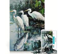 Rompecabezas La Garza del Estanque: Serenidad para Adolescentes, 1000 Piezas Fortalece la Memoria Pasatiempo Calma Borde de Calidad Regalo Festivo (50x75cm)