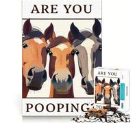 Rompecabezas La invasión del baño del Caballo de 1000 Piezas para Adultos Juguete de lógica Mental Diversión Tranquila Corte Firme Regalo Ideal 38x52cm