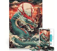 Rompecabezas La ira de los Dragones Marinos de 1000 Piezas Diversión para ejercitar la Mente Piezas sin Rebabas y de Corte Limpio Actividad Absorbente para Noches tranquilas (50x75cm)