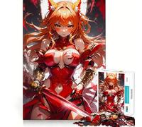 Rompecabezas La Ira del Caballero Kitsune de 1000 Piezas Ejercicio Mental Divertido Piezas de Ajuste preciso Una Forma entretenida de Pasar el Tiempo Libre (38x26cm)