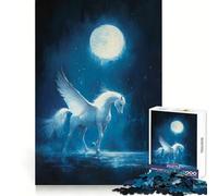 Rompecabezas La Llamada de la Luna a Pegaso para Adultos, 1000 Piezas Fortalece la Memoria y Alivia el estrés Obra de Arte 38x26cm