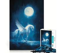 Rompecabezas La Llamada de la Luna a Pegaso para Adultos, 1000 Piezas Fortalece la Memoria y Alivia el estrés Obra de Arte 38x26cm