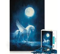 Rompecabezas La Llamada de la Luna a Pegaso para Adultos, 1000 Piezas Fortalece la Memoria y Alivia el estrés Obra de Arte Bordes Finos 50x75cm
