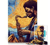 Rompecabezas La Magia del Jazz para Adultos, 1000 Piezas, para estimular la Memoria, Momentos acogedores, Montaje de Patrones, Lista de Deseos de Papá Noel 38x52cm