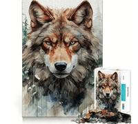 Rompecabezas La Mirada de un Lobo furioso de 1000 Piezas para Adolescentes Juguete de lógica Resistente Actividad para el hogar Bordes Transparentes Regalo Ideal 38x26cm